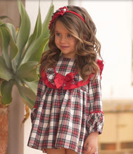 Load image into Gallery viewer, Checkered Bow Dress + Headband