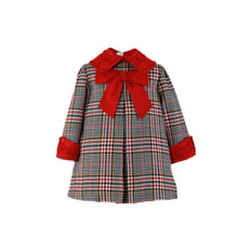 Load image into Gallery viewer, Red Bow Houndstooth Dress + Headband