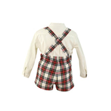 Load image into Gallery viewer, Red White Checkered Overalls Set