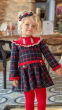 Load image into Gallery viewer, Red Navy Tartan Dress
