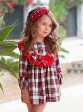 Load image into Gallery viewer, Checkered Bow Dress + Headband