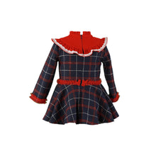 Load image into Gallery viewer, Red Navy Tartan Dress