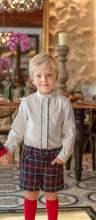 Load image into Gallery viewer, Navy Tartan Shorts Set