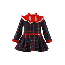 Load image into Gallery viewer, Red Navy Tartan Dress
