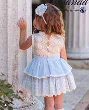 Load image into Gallery viewer, Pale Blue Lace Dress with Headband