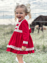 Load image into Gallery viewer, Red Holiday Dress with Headband