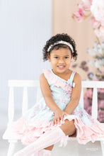 Load image into Gallery viewer, Aqua Pink Floral One-Shoulder Dress