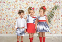 Load image into Gallery viewer, Red Stripe Ruffle Dress