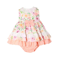 Load image into Gallery viewer, Orange Floral Baby Dress Set
