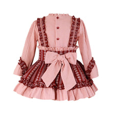 Load image into Gallery viewer, Burgundy Floral Dress + Headband