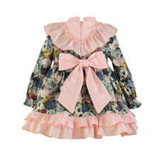Load image into Gallery viewer, Pink Collar Floral Dress + Headband