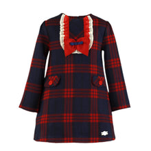 Load image into Gallery viewer, Navy Red Checkered Dress