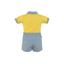 Load image into Gallery viewer, Yellow Gingham Shorts Set