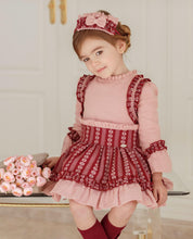 Load image into Gallery viewer, Burgundy Floral Dress + Headband