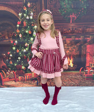 Load image into Gallery viewer, Burgundy Floral Dress + Headband