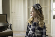 Load image into Gallery viewer, Navy Checkered Dress + Headband