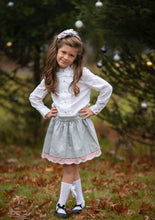 Load image into Gallery viewer, Grey Bow Skirt Set
