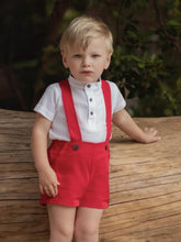 Load image into Gallery viewer, Red Overalls Set
