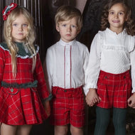 Red Checkered Shorts Set