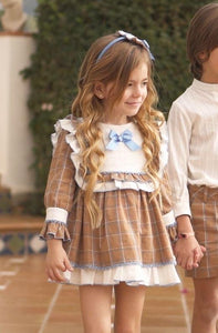 Brown Checkered Dress