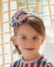 Load image into Gallery viewer, Pink Blue Checkered Dress Headband
