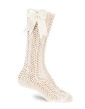 Load image into Gallery viewer, JC Socks - Openwork Bow Knee Socks
