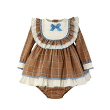 Load image into Gallery viewer, Brown Checkered Baby Dress
