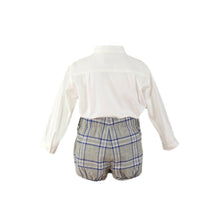 Load image into Gallery viewer, Blue Grey Checkered Shorts Set
