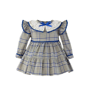 Grey Checkered Baby Dress