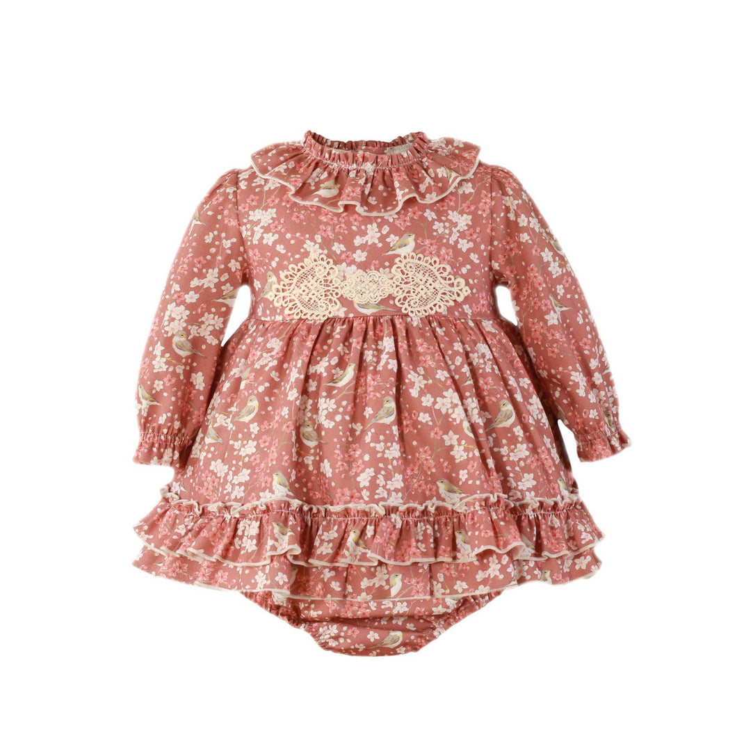 Floral Bird Baby Girl Dress