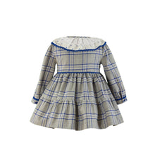 Load image into Gallery viewer, Grey Blue Checkered Dress
