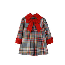 Load image into Gallery viewer, Red Bow Houndstooth Dress
