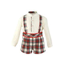 Load image into Gallery viewer, Red White Checkered Overalls Set
