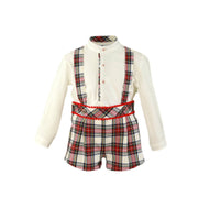 Red White Checkered Overalls Set