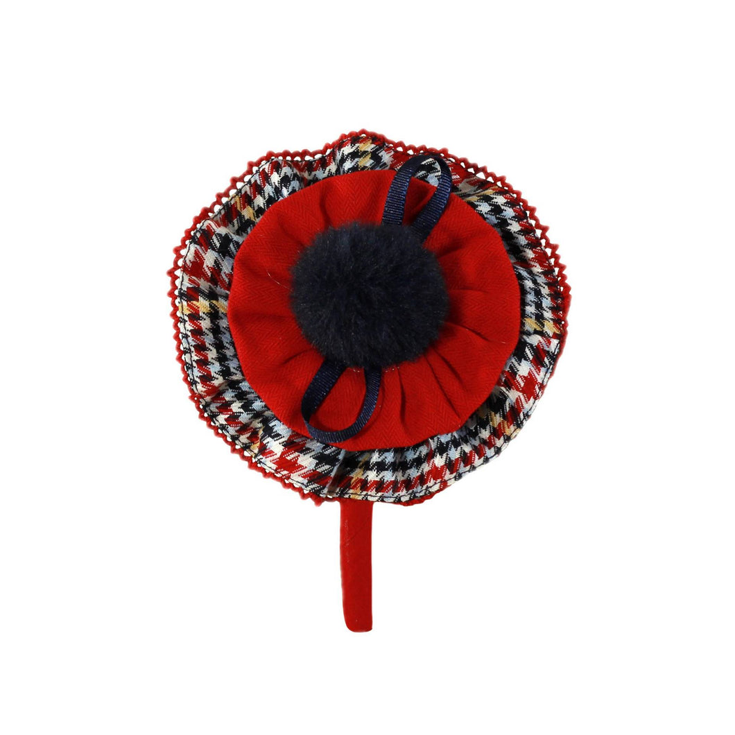 Red Houndstooth Dress Headband