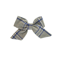 Grey Checkered Dress Bow