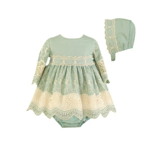 Mint Green Lace Baby Set