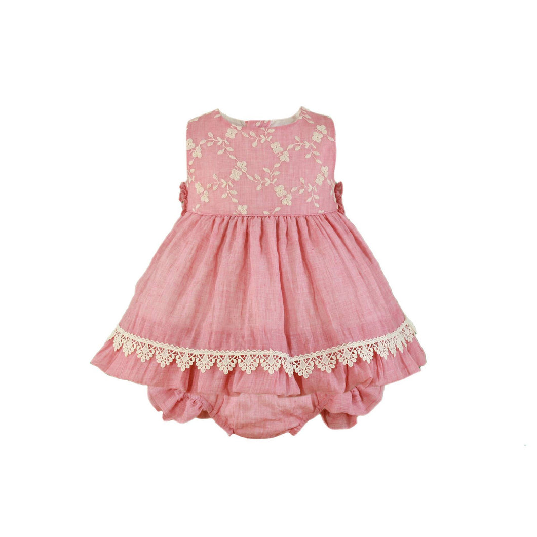 Pink Embroidered Baby Dress