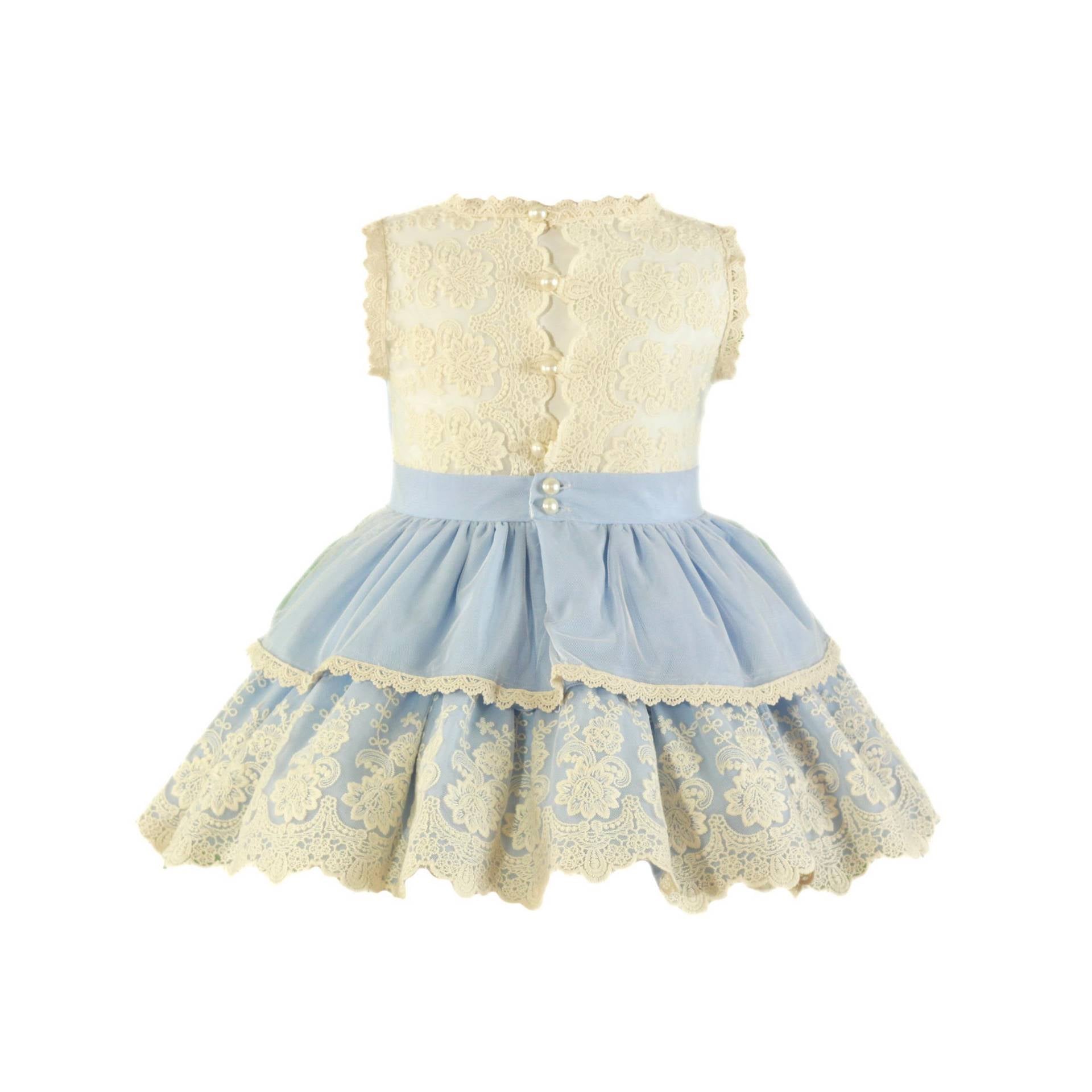 Pale Blue Lace Dress with Headband Eida Baby Pale Blue Lace Dress with Headband Eida Baby