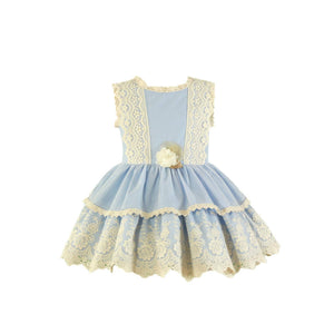 Pale Blue Lace Dress with Headband