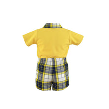 Load image into Gallery viewer, Yellow Checkered Shorts Set
