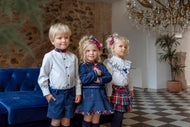 Navy Checkered Shorts Set