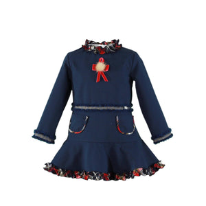 Navy Checkered Dress