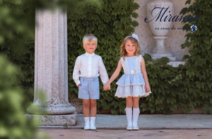 Pale Blue Lace Dress with Headband