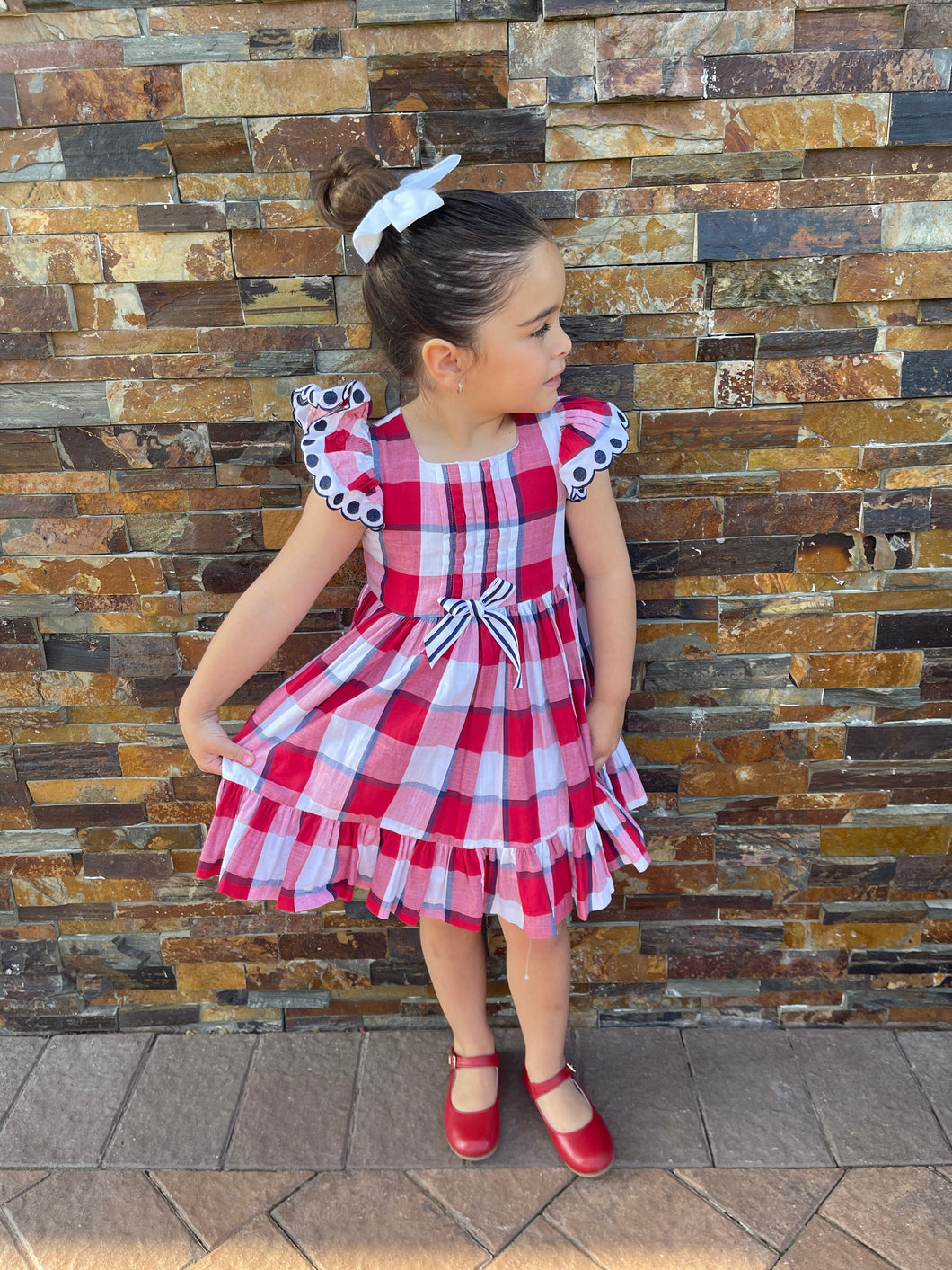Gingham Dress + Headband