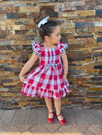 Gingham Dress + Headband