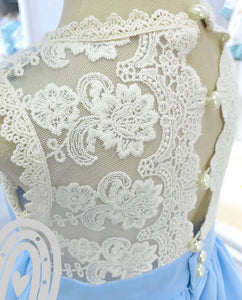 Pale Blue Lace Dress with Headband