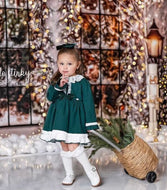 Forest Green Lace Dress + Headband