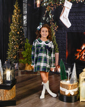 Load image into Gallery viewer, Navy Green Checkered Dress

