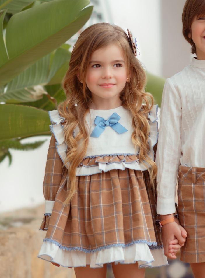 Brown Checkered Dress